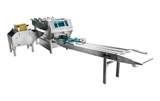 Emballeuse automatique d'œufs EggPack avec magasin à plateaux et convoyeur de sortie