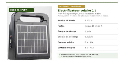 Kit clôture électrique solaire complet - ElectricParc50 -