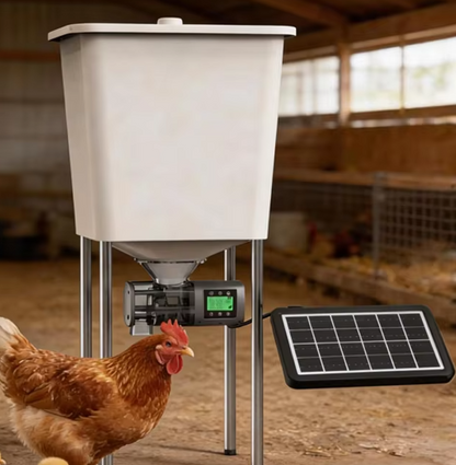 Mangeoire automatique solaire pour poules 20 kg - SolarMax