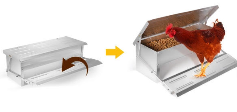 Mangeoire poule anti-gaspillage à pédale 5 à 20 kg - PedalMax