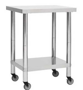 Table de travail inox roulante 1000 × 800 mm